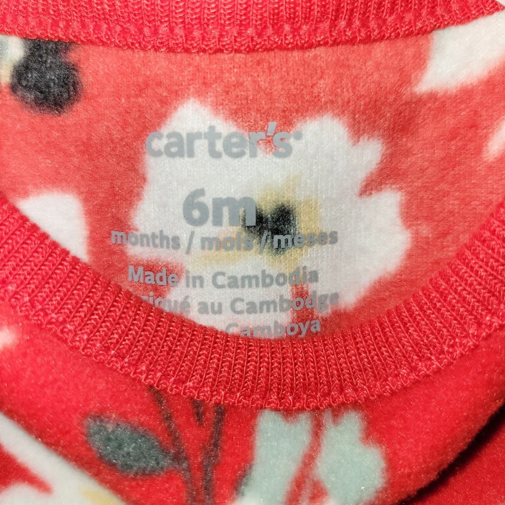 Carter’s Baby Floral 3-Piece Red Pajamas Size 6 Month New